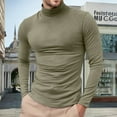 thumbnail image 2 of Dwelliawo Khaki Sweaters for Men Basic Slim Fit Sweaters Turtleneck Shirts Long Sleeve Ribbed Shirt Winter Pullover Sweaters Knitted Sweater Khaki M, 2 of 5