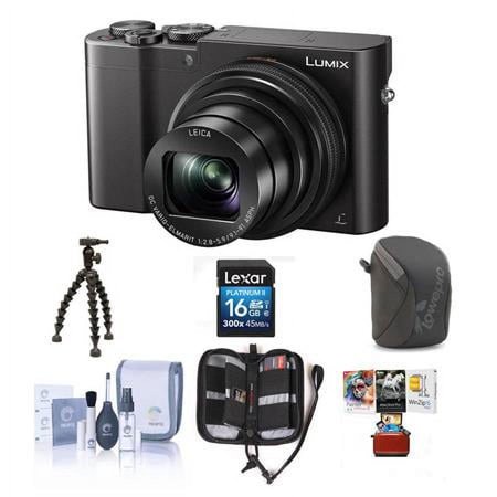 UPC: 0192223037663 | Lumix DMC-ZS100 Digital Camera  20.1MP  Black – Bundle with 16GB Class 10 SDHC Card  Camera Case  Cleaning Kit  Memory Wallet  Sunpak FlexPod Pro  MAC Software Package