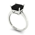 thumbnail image 2 of 2.5 ct Asscher Cut Natural Onyx Solitaire Engagement Ring for Women in 18K White Gold, 2 of 5