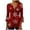 Watermelon Red, variant on Ltctricy Christmas Shirts for Women Cute 3/4 Sleeve Pleated Tunic Tops Fall Fashion Loose V Neck Blouses