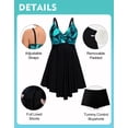 thumbnail image 2 of Traje de baño Tankini Aolina Tummy Control, talla grande, verde 20+, 2 of 6