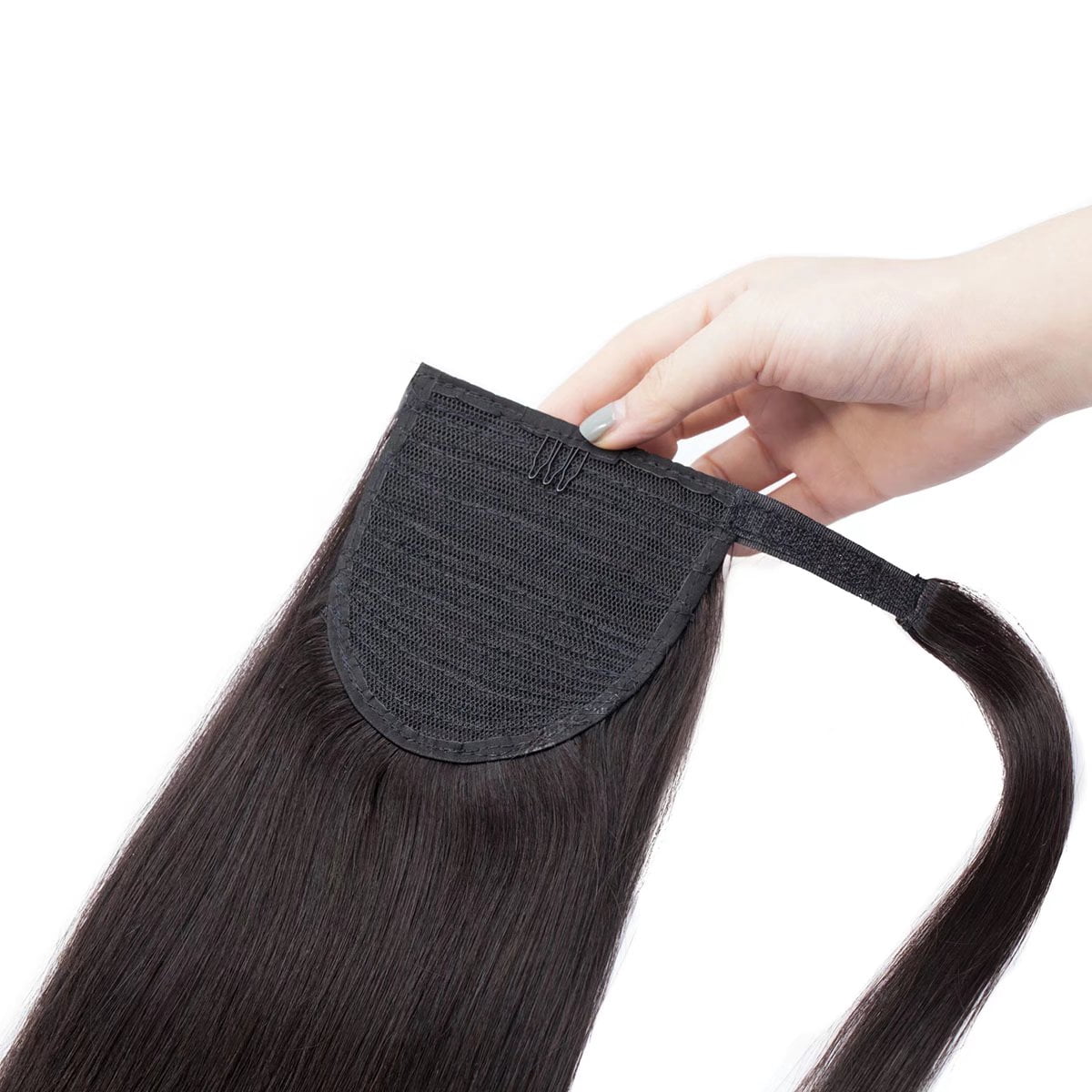 MY-LADY Women Clip in Ponytail Thick 100% Remy Human Hair Extensions Warp Around One piece Hairpiece Straight