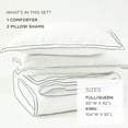 thumbnail image 6 of Lush Decor Hampton Double Flange Embroidered Contrast Edge Cotton Comforter Set, 3 Piece Set, King, White & Black - Hotel Bedding Set - Black Trim - White Comforter - Minimalist Decor, 6 of 6