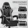 thumbnail image 6 of Homall Gaming Chair Massage Office Chair Computer Racing Chair High Back PU Leather Chair with Footrest, Gray, 6 of 8