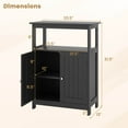thumbnail image 3 of Costway Bathroom Floor Cabinet Freestanding Storage Organizer with 2 Doors Open Compartment Black, 3 of 10