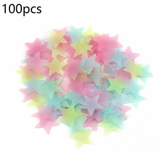 LAMIRO 100 Pcs 3D Wall Glow in The Dark Stars Stickers Kids Diy Decor Room Home Glow in The Dark Stars