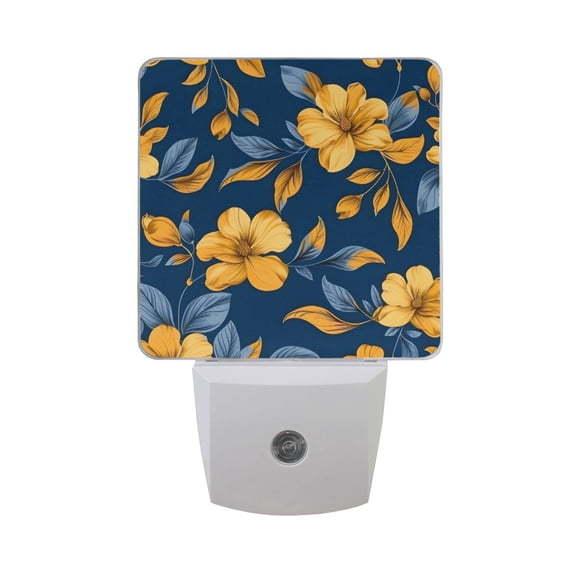 Flower Floral Pattern and Leaf Night Light 2 Pack LED Nightlight Plug into Wall Dusk to Dawn Sensor Soft White
