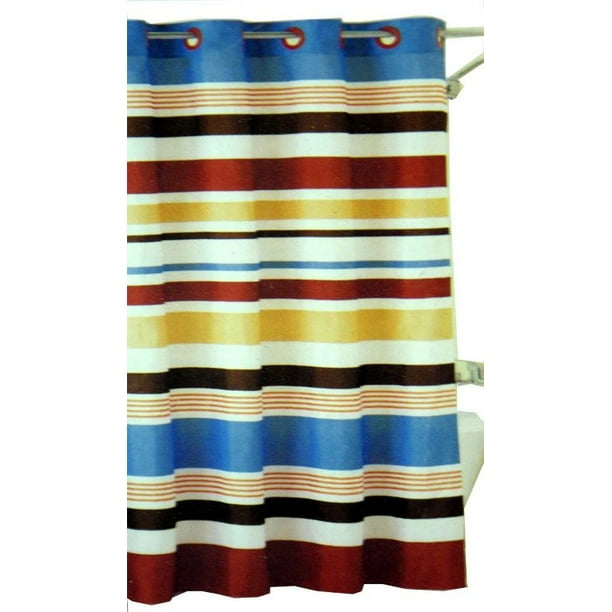 Century Stripe Hookless Fabric Shower Curtain