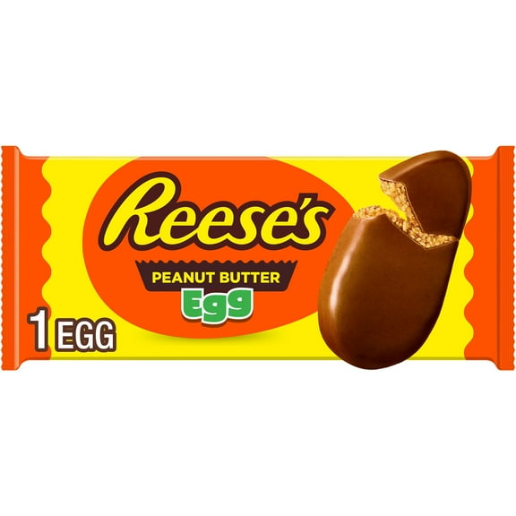 REESE'S Milk Chocolate Peanut Butter Egg, Easter Candy Pack, 1.2 oz