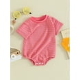 thumbnail image 3 of Suealasg Baby Boys Girl Clothes Infant Summer Knitted Romper Short Sleeve Bodysuit for Girls Boys 0-18 Months, 3 of 9