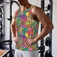 thumbnail image 5 of Logiee Colorful Dinosaur Print Men's Workout Tank Top,Quick Dry Workout Tank Top,Gym Muscle Tee,Fitness Bodybuilding Sleeveless T Shirt-Large, 5 of 7
