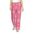 thumbnail image 2 of Picia Cartoon Pigs and Hearts Womens Soft Woven Cotton Elastic Waistband Sleep Pajama Pant Lounge Sleep Pant With Pockets And Drawstring-Medium, 2 of 9