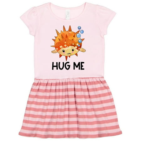 

Inktastic Hug Me Cute Pufferfish with Bubbles Gift Toddler Girl Dress