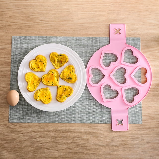 Danhjin Heart Shaped Pancake Maker 2PC Nonstick Pancake Maker Mould Omelette Tool Home Kitchen Resin Molds