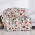 thumbnail image 3 of Yiaed Groovy Retro Santa Print Blanket Throw Blanket Soft Cozy Flannel Blanket for Home Bed Sofa Couch Chair-60"x50", 3 of 6