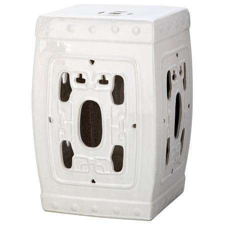Safavieh Dynasty Square Indoor/Outdoor Garden Stool, Antique White