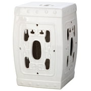 Safavieh Dynasty Square Indoor/Outdoor Garden Stool, Antique White