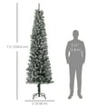 thumbnail image 3 of HOMCOM 7.5ft Pencil Artificial Christmas Tree w/ Remote, Flocked Xmas Tree, 3 of 10