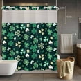 thumbnail image 5 of St. Patrick's Day No Hooks Shower Curtain with Snap-in Liner Spring Green Plant Shamrock Dreamy Shower Curtains for Bathroom, Waterproof, Easy Install, Washable 72"x72", 5 of 9
