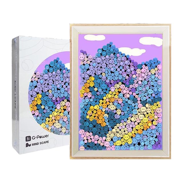 Button Art Painting DIY Craft Kit for Kids Educational Learning Activity at Home School Art Project