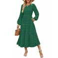 thumbnail image 6 of VERTEX&KAIBIN Fall Long Sleeve High-Waisted A-Line Gown for Women - Swiss Dot Flowy Tiered Dress with Flounce Sleeves, 6 of 15