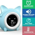 thumbnail image 2 of KEINXS Smart Night Light Digital Kids Alarm Clock with Cat Ears,Also with Indoor Temperature Detect,5 Color Night Light, Dimmer, 8 Nap Timer, Funny Faces, 12/24 H DST, Snooze Time to Wake Alarm, 2 of 5