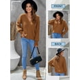 thumbnail image 6 of STARVNC Women Solid Color V Neck Lace Stitching Buttons Long Sleeves Sweater, 6 of 7