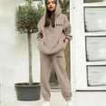thumbnail image 2 of Sweatsuits Women 2 Piece Outfit Jogger Set Cute Hoodie Top and Pants Tracksuit Set Trouser Suit Casual Fitness Set Sports Suit Valentine's Day, 2 of 4