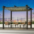 thumbnail image 7 of MELLCOM Retractable Pergola 10x10 Ft, Metal Shelter with Upgraded Sun Shade Canopy, Reinforced Frame Outdoor Pergola with Dual Adjustable Roof for Patio Garden Deck (Gray), 7 of 7