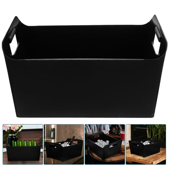 jojofuny Plastic Beverage Tub Black For Bar Supply 1Pcs 14.8X10.4X7.5In
