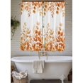 thumbnail image 4 of Orange Eucalyptus Leaves Bathroom Window Curtain, Watercolor Spring Summer Botanical Light Filtering Coffee Kitchen Curtains, Bedroom Living Room Curtains 2 Panel 84"x63", 4 of 6