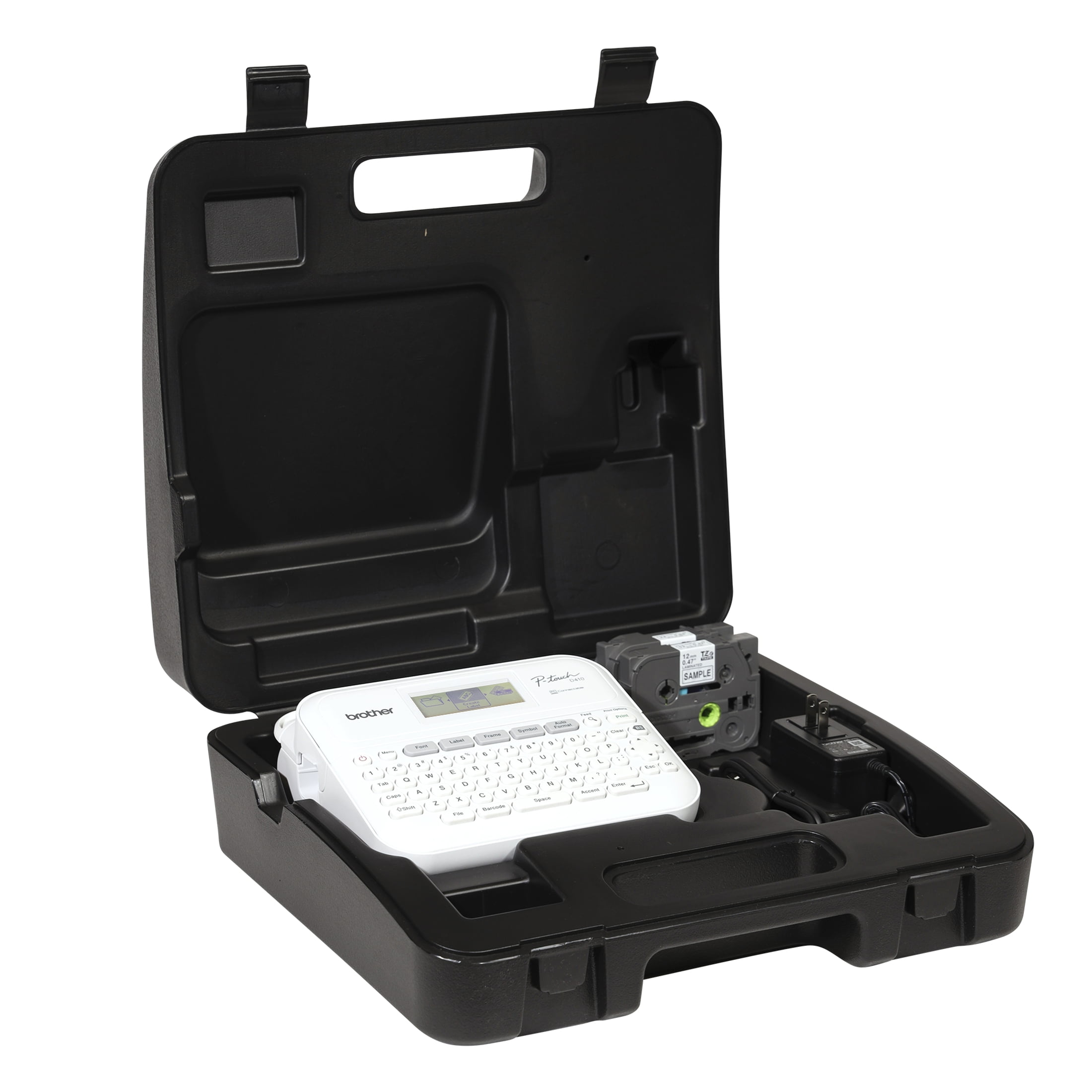 Brother P-touch Home / Office Advanced Connected Label Maker PT-D410VP, Includes Carry case and 4m Black Print on Clear Sample Label Tape ~1/2” (12mm)
