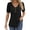 Black, variant on MOYIKO Blouses for Women Pleated Button Puff Short Sleeve Shirts Dressy Casual V Neck Tunic Tops Summer Shirts