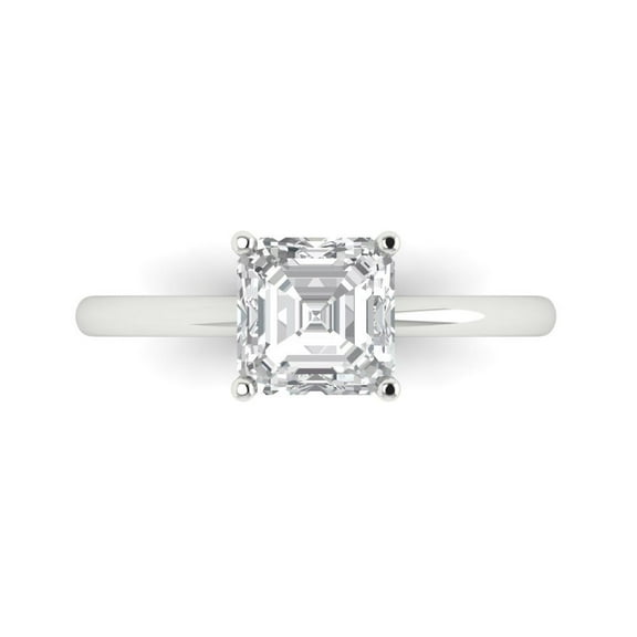 Solitaire Engagement Ring for Women - 1.5ct Moissanite in 18K White Gold Promise Ring