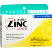 Quantum Health Therazinc Lemon Lozenges, Made With Zinc Gluconate For Immune Support, 24 Ct, 2-Pack