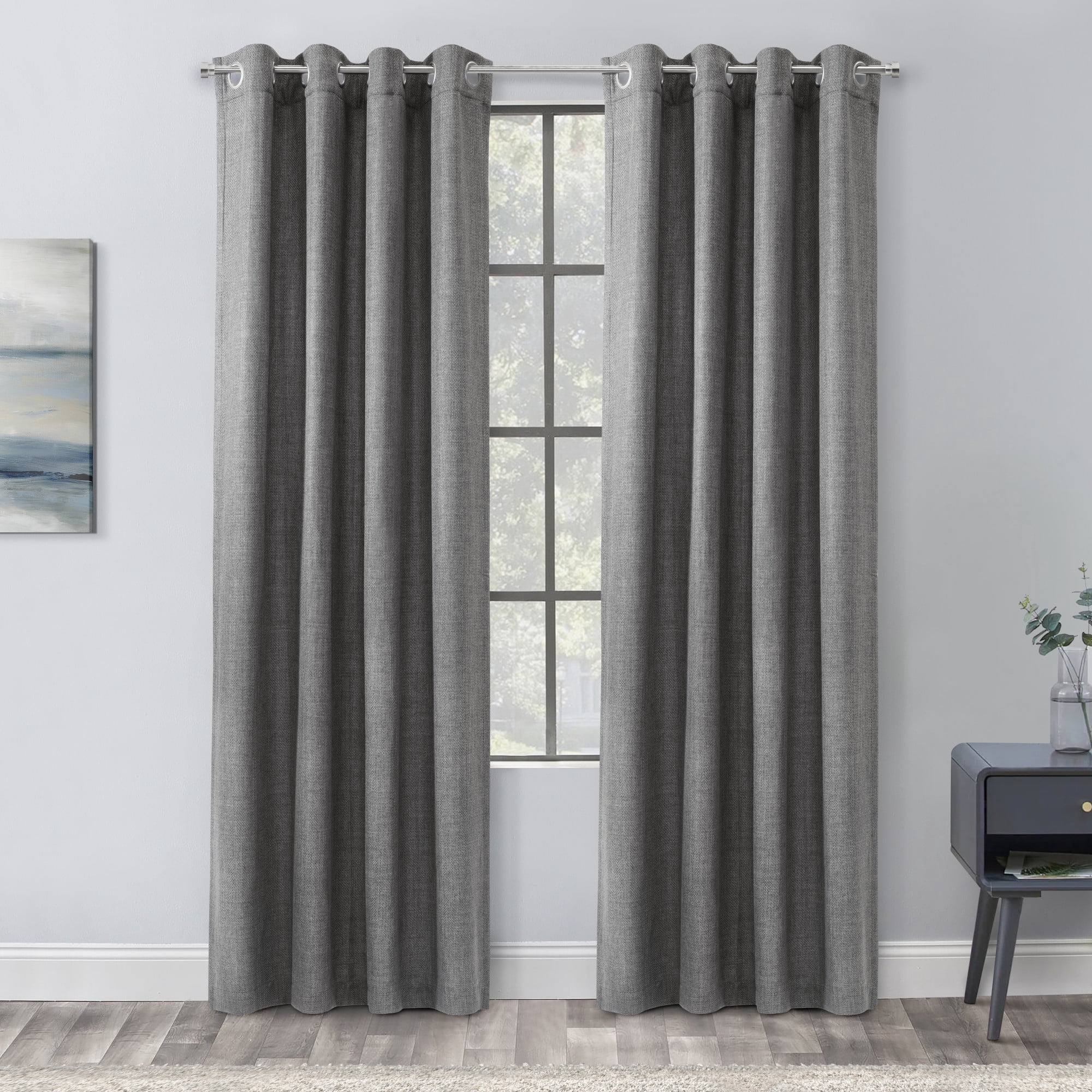 Loft Living Sanaa Light Filtering Grommet Indoor Curtain 52 x 108 in Grey