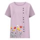 thumbnail image 4 of Vestidos Casuales Para Mujer, Blusas De Mujer De Moda Camiseta informal de verano con cuello redondo, manga corta y botones estampados para mujer, 4 of 4