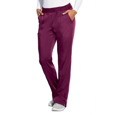 Motion By Barco MOP002 Women's Jill Three Pocket Rib Waist Cargo Scrub Pant Wine SP