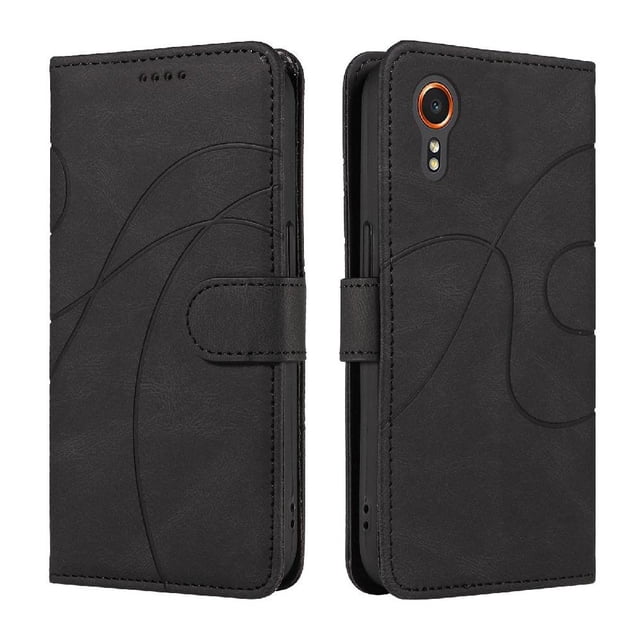 Étui à Rabat pour FOXDOCK Samsung Galaxy XCOVER 7 5G avec Fentes pour Cartes et Fonction Béquille Effet Peau Cuir