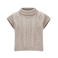 thumbnail image 6 of Hvyesh Women Sleeveless Turtleneck Knit Sweater Casual Solid Knit Sweaters Trendy Cropped Cable Knit Sweaters Gray, 6 of 7