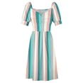 thumbnail image 5 of Blue Coral Stripe Sleeveless Dress dresses for prom cute dress Women's summer long dress, 5 of 7