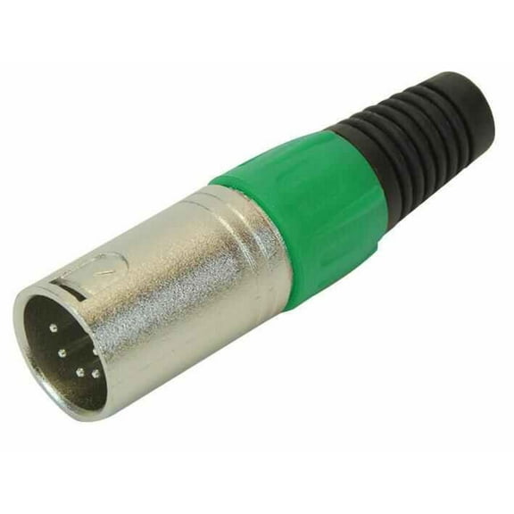 PRO SIGNAL - 5 Pole XLR Plug with Green Coloured Strain Relief