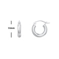 thumbnail image 4 of Small Tube Hoop Earrings - Sterling Silver, 4 of 6