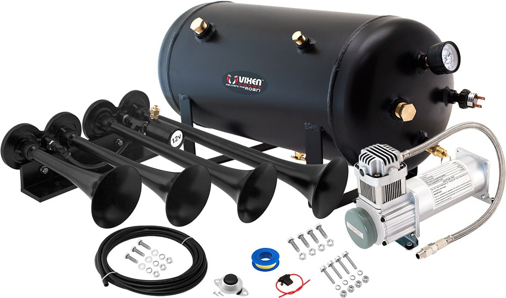 Vixen Horns Train Horn Kit for Trucks/Car/Semi. Complete Onboard System
