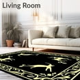 thumbnail image 2 of ODIKA 2'x3' Machine Washable Non-Slip Area Rug, Elegant Reindeer with Ornate Winter Flourish Motif High Traffic Rug, Black, 738269, 2 of 7