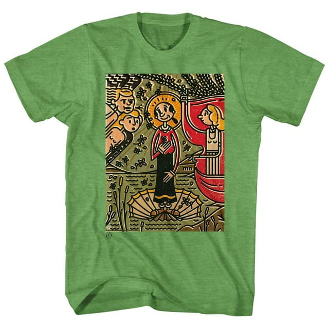 Popeye Comics Mosaic Olive Adult Short Sleeve T Shirt