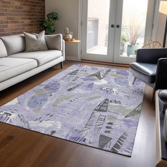 Addison Rugs Machine Washable Indoor/ Outdoor Baja Chantille Rug 10' x 14' - Lavender