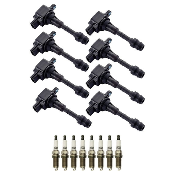 ISA Ignition Coils and Denso Spark Plugs Compatible with 2005 Infiniti QX56 5.6L V8 UF510