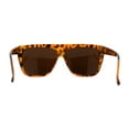 thumbnail image 4 of Mens Classic Flat Top Oversize Gangster Rectangle Plastic Sunglasses Tortoise Brown, 4 of 4