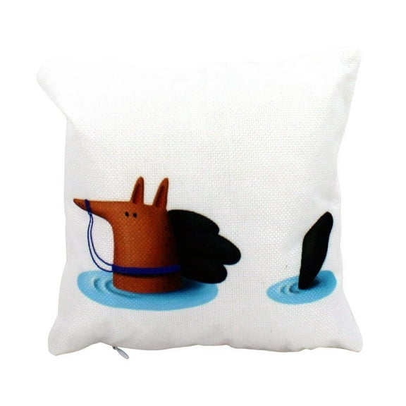 MINI: Horse Swimming Pillow & Insert | Throw Pillow | 8 x 8 | Horse Lover | Animal Lover Gift |Cabin | Tiny House Decor | Lumbar Pillow